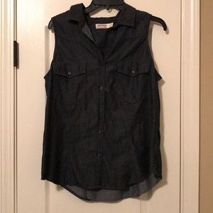 Denim sleeveless top size L (12/14)